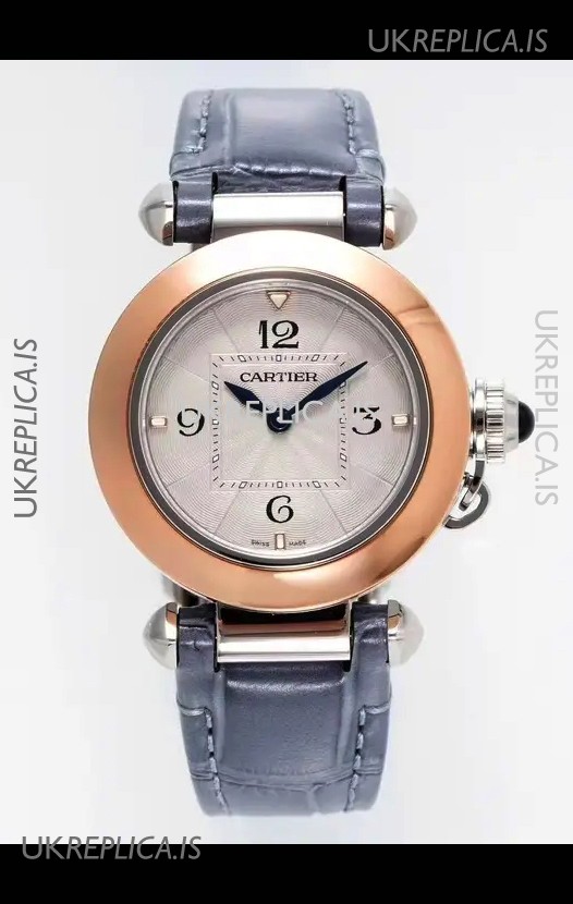 Pasha De Cartier Rose Gold Casing Watch 30MM Super Clone Watch 