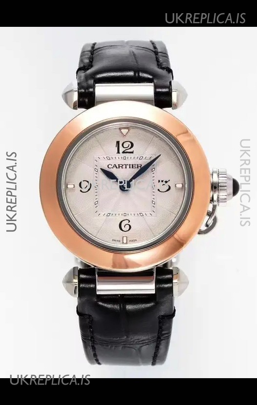 Pasha De Cartier Rose Gold Casing Watch 30MM Super Clone Watch 