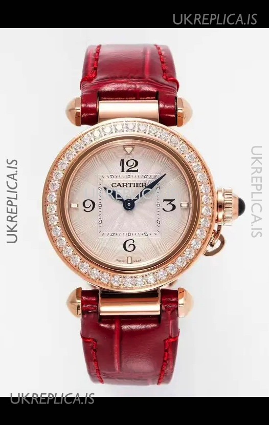 Pasha De Cartier Rose Gold Casing Watch 30MM Super Clone Watch 