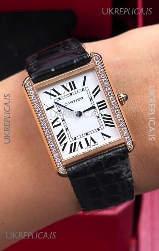 Cartier Tank Solo 27mm Rose Gold Swiss Quartz Super Clone Watch 