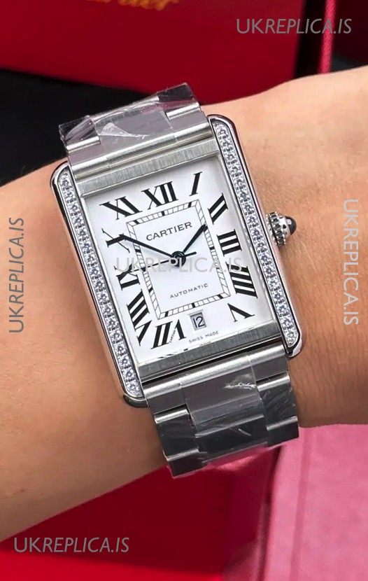 Cartier Tank Solo Swiss Automatic 31MM Diamonds Super Clone Watch 