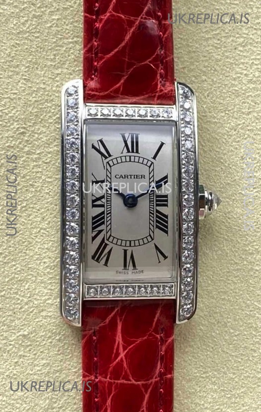 Cartier Tank Americaine Swiss Quartz 19mm Steel Casing Swiss Replica Watch 