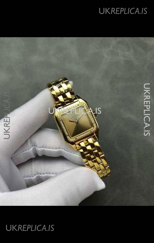 PANTHERE de Cartier 27MM Gold Diamonds Dial Super Clone Watch 