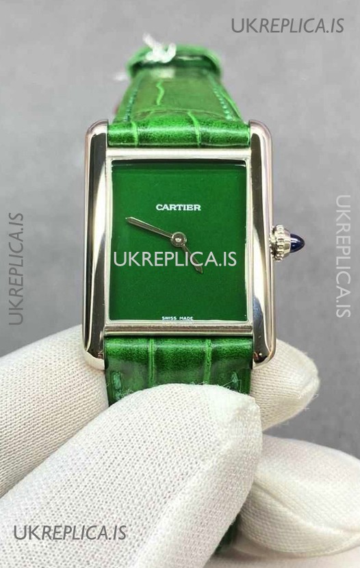 Cartier Tank Louis 25MM Swiss Quartz Green Dial Watch 