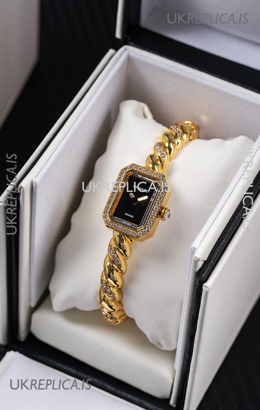 Chanel Premiere Galon Gold Diamonds Swiss Quartz Watch 