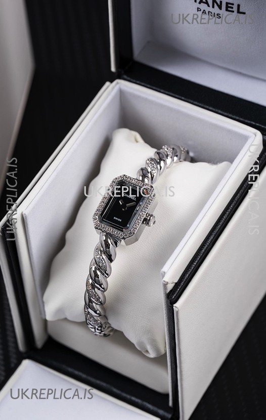 Chanel Premiere Galon Stainless Steel Diamonds Swiss Quartz Watch 