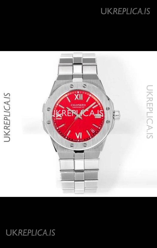 Chopard Alpine Eagle Stainless Steel Red Dial Super Clone Replica Watch