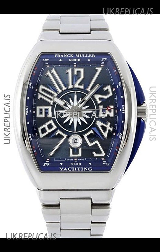 Franck Muller Vanguard Yachting V45 Stainless Steel Blue Dial Swiss Replica Watch