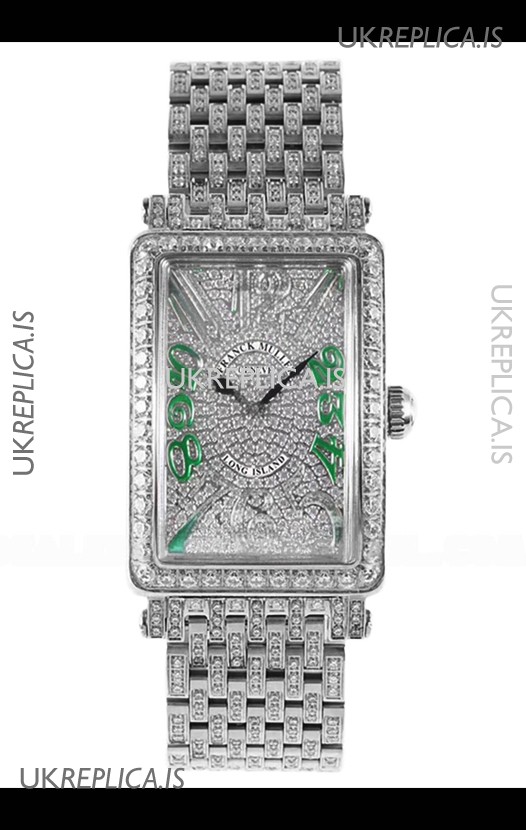 Franck Muller Long Island Stainless Steel Diamonds Swiss Replica Watch 