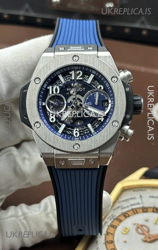 Hublot Big Bang Unico Blue Stainless Steel Casing Super Clone Watch 