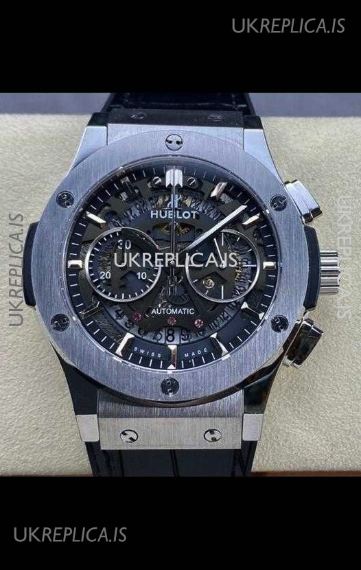 Hublot Classic Fusion Chronograph Stainless Steel Skeleton Super Clone Watch 