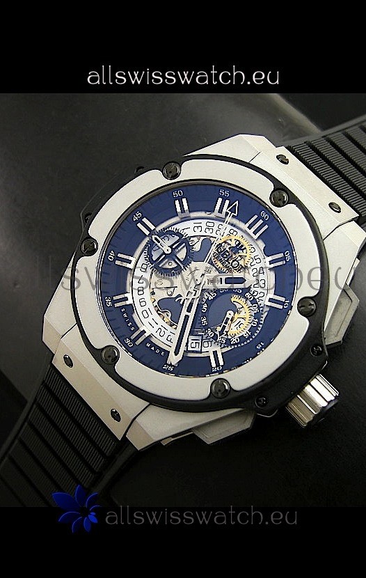 Hublot Big Bang King Power Skeleton Swiss Watch in Brushed Steel