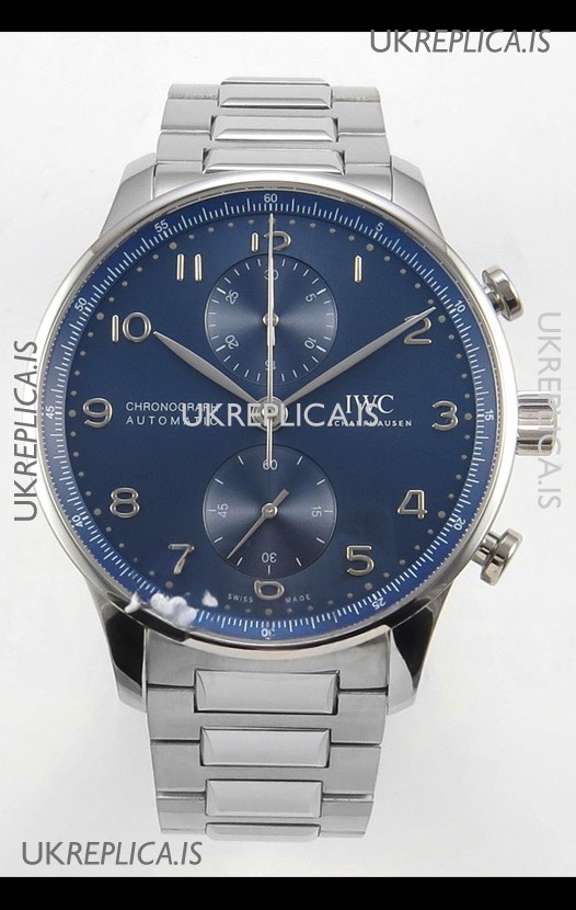 IWC Portuguese Chronograph Blue Dial Super Clone Watch 