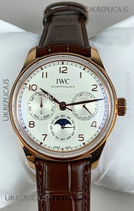 IWC Portuguese Perpetual Calendar Rose Gold Super Clone Watch 