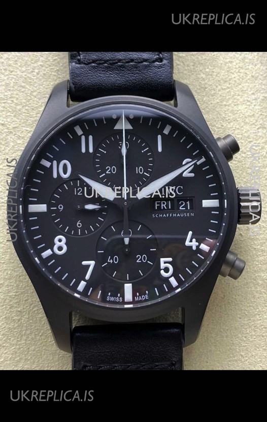 IWC PILOT'S Chronograph Ceramic Black Dial Super Clone Watch 