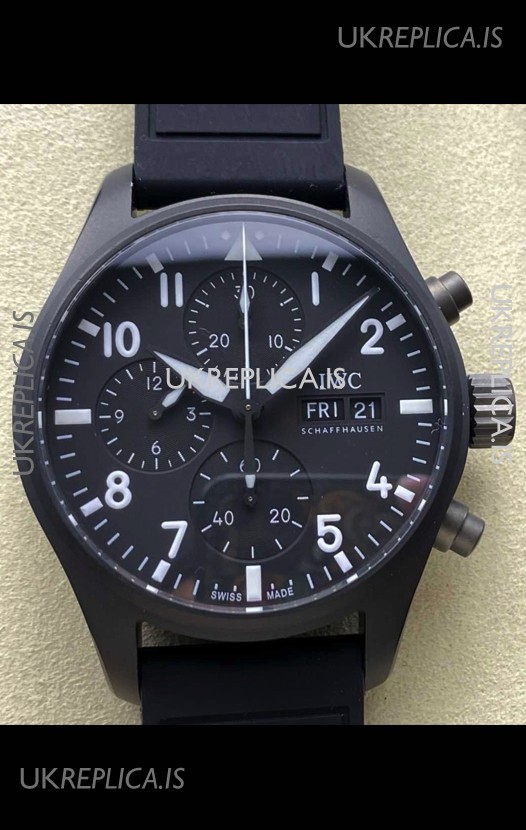 IWC PILOT'S Chronograph Ceramic Black Dial Super Clone Watch 