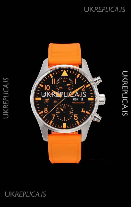 IWC PILOT'S Chronograph Orange Sandstorm IW377730 Super Clone Watch 