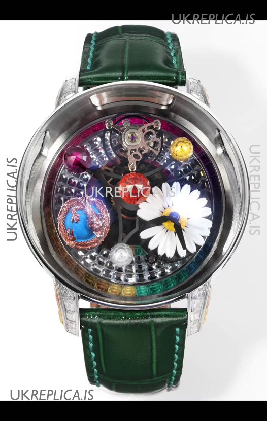 Jacob & CO Astronomia G-Dragon Steel Casing Green Strap Tourbillon Swiss Replica Watch