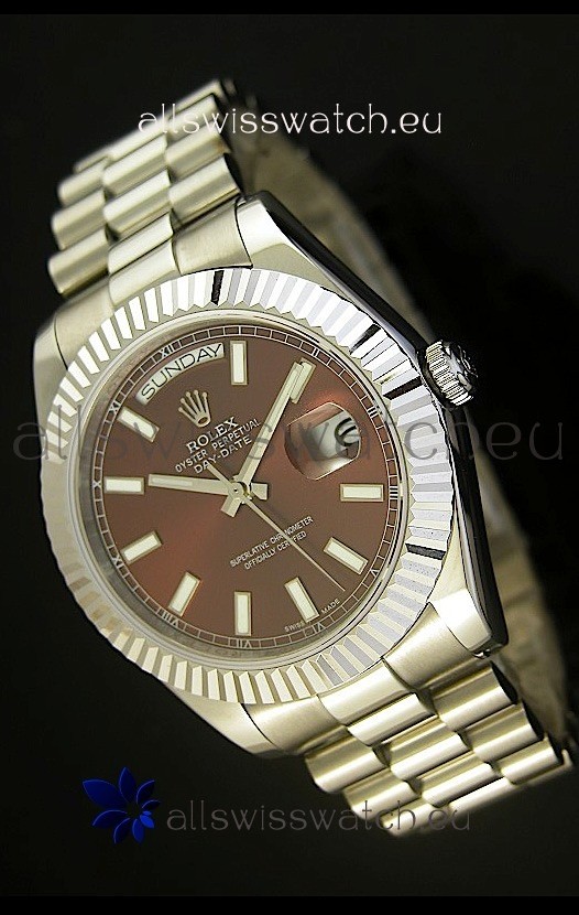 Rolex Day Date II 41MM Swiss Replica Watch - Green Dial - 1:1 Mirror Replica Watch 