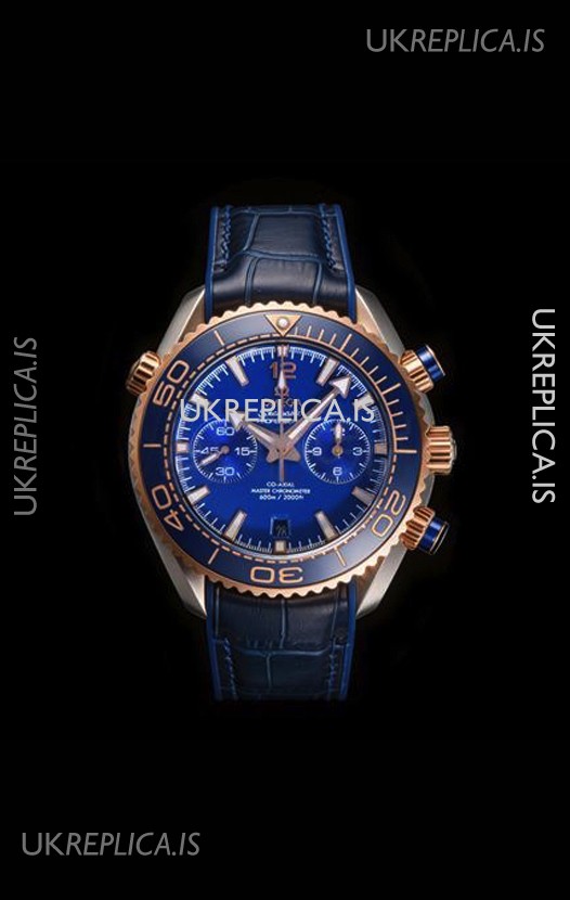 Omega Speedmaster Planet Ocean Two Tone Blue Dial Super Clone Watch 