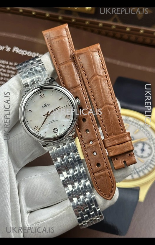 Omega De Ville Automatic 34MM Pearl Dial Steel Case Super Clone Watch 