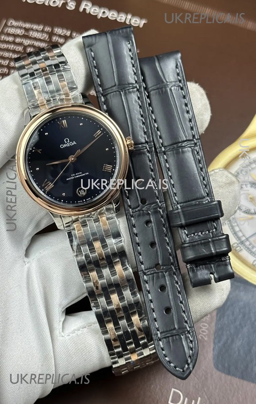 Omega De Ville Automatic 34MM Blue Dial Two Tone Case Super Clone Watch 