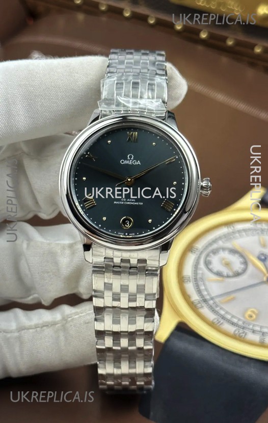 Omega De Ville Automatic 34MM Grey Dial Steel Case Super Clone Watch 