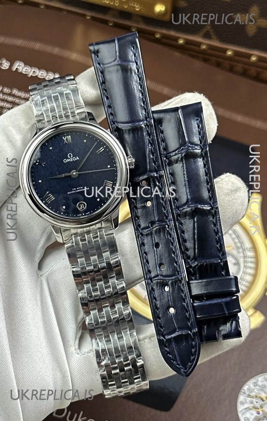 Omega De Ville Automatic 34MM Blue Dial Steel Case Super Clone Watch 