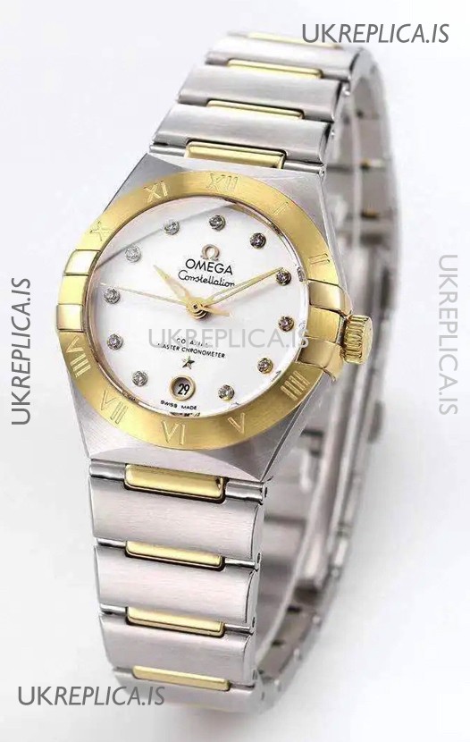 Omega Constellation 29MM Two Tone Yellow Gold White Dial Automatic Super Clone Watch 