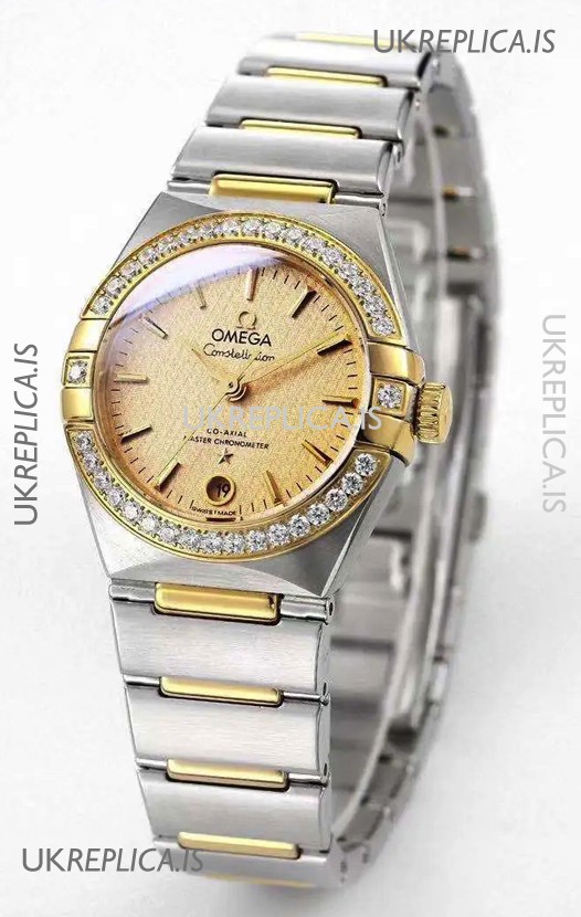 Omega Constellation 29MM Two Tone Yellow Gold Dial Automatic Super Clone Watch 