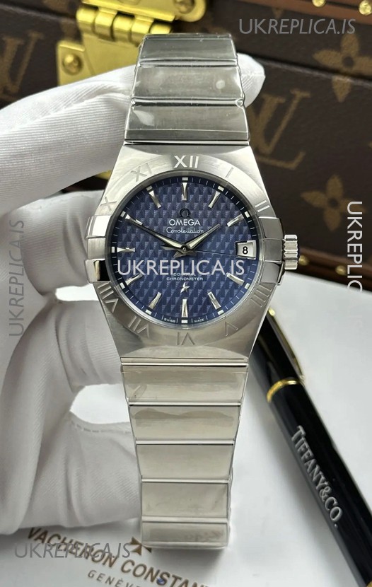 Omega Co-Axial Constellation 38MM 904L Steel Blue Dial Super Clone Watch 