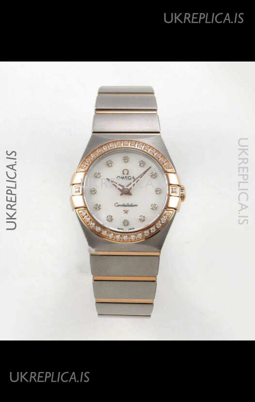 Omega Constellation 28MM Two Tone Rose Gold Pearl Dial QUARTZ Super Clone Watch 