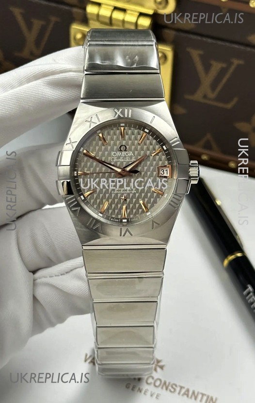Omega Co-Axial Constellation 38MM 904L Steel Grey Dial Super Clone Watch 