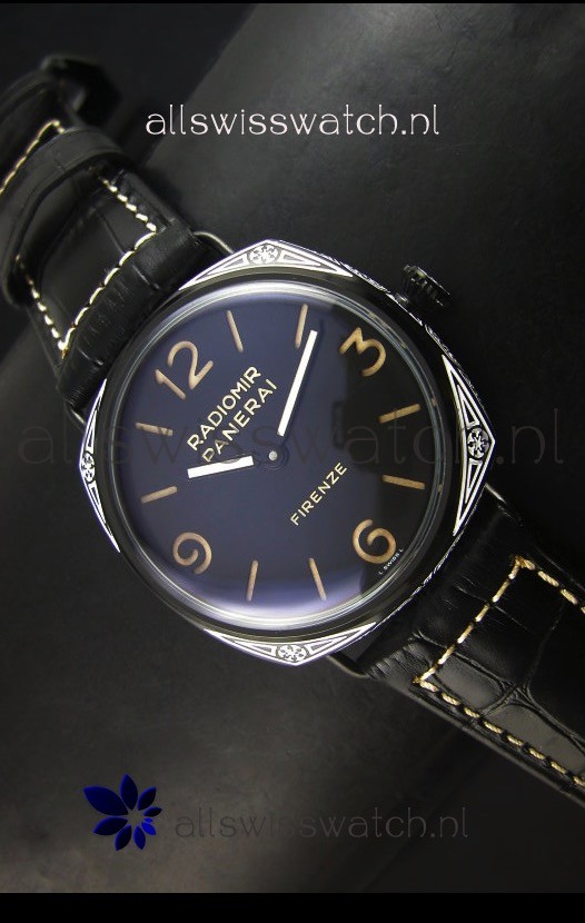 Panerai Radiomir PAM604 3 Days DLC Coated Swiss Watch with Unitas Movement