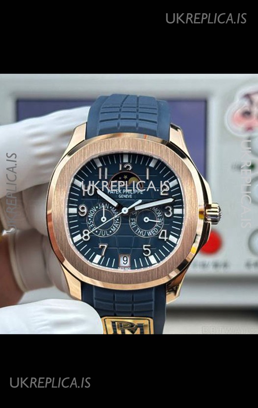 Patek Philippe Aquanaut 5261 Rose Gold Blue Dial Swiss Replica Watch
