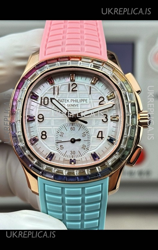 Patek Philippe Aquanaut 7968 Rose 2 Tone Strap Super Clone Watch 
