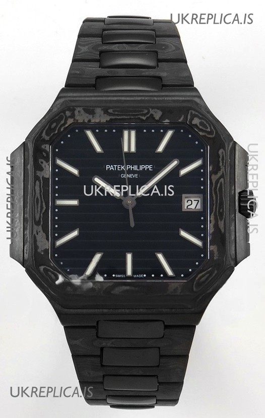 Patek Philippe Cubitus Carbon Casing Black Dial Super Clone Watch 