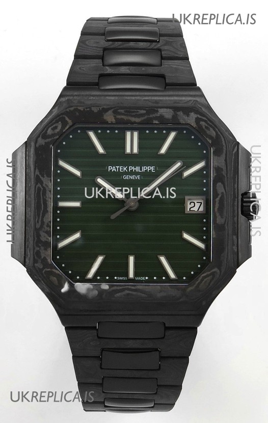 Patek Philippe Cubitus Carbon Casing Green Dial Super Clone Watch 