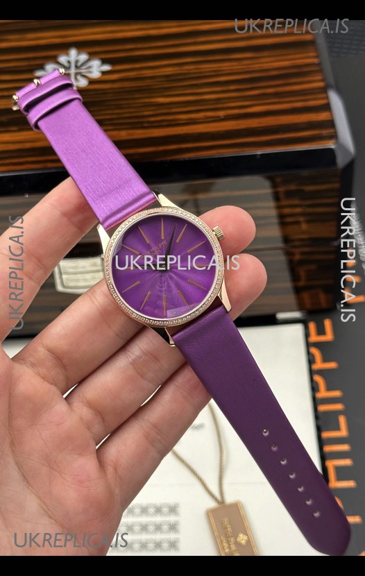 Patek Philippe Calatrava 4997 Rose Gold Purple Dial Super Clone Watch 