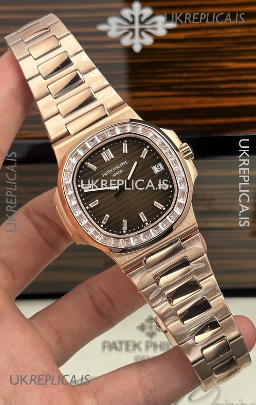 Patek Philippe Nautilus 5723 Brown Dial Rose Gold Super Clone Watch 