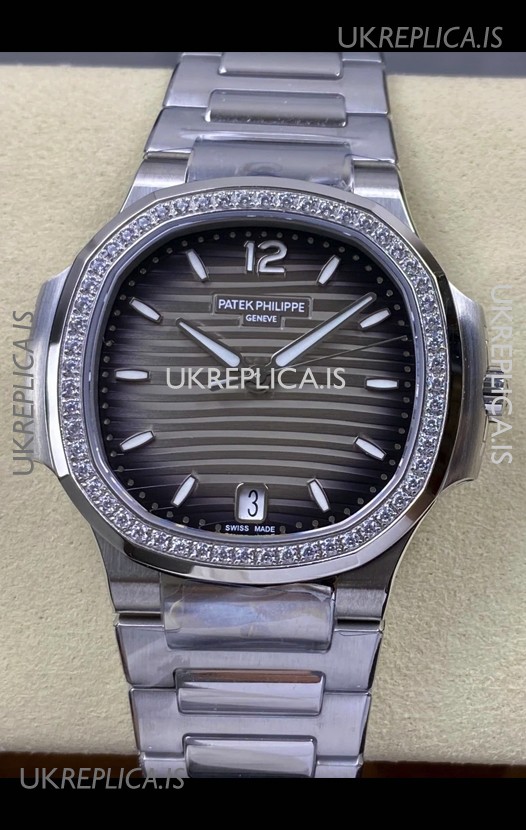 Patek Philippe Nautilus 7118 35MM Grey Dial Diamonds Super Clone Watch 