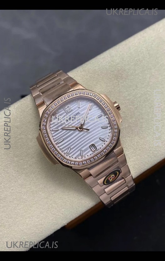 Patek Philippe Nautilus 7118 35MM Rose Gold Steel Dial Super Clone Watch 
