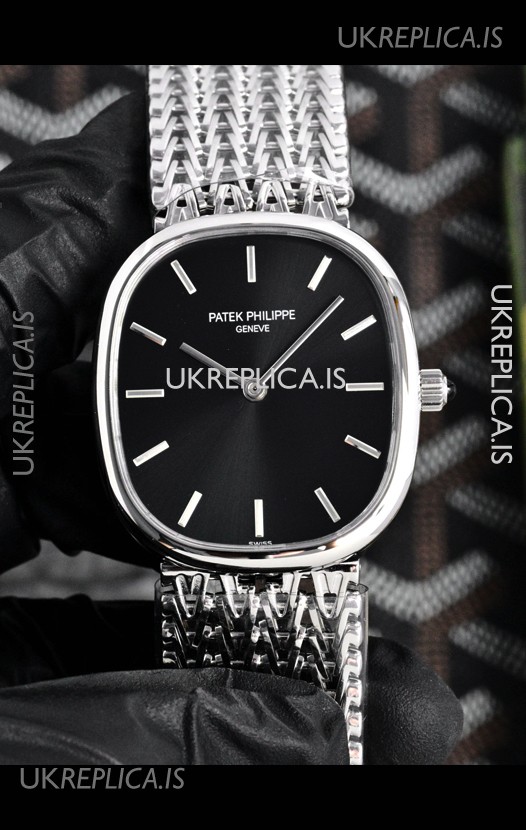 Patek Philippe Golden Ellipse 5738 Black Dial Super Clone Watch 