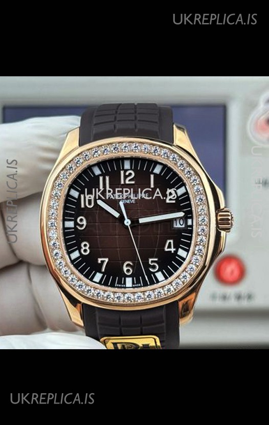Patek Philippe Aquanaut 5167 Black Strap Diamonds Bezel Super Clone Watch 