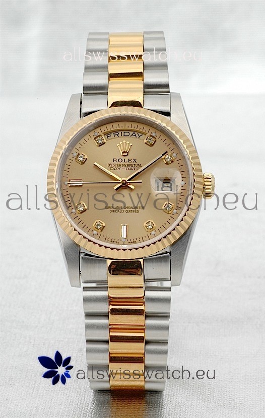 Rolex Day Date Two Tone Swiss Replica Watch