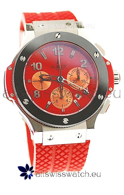 Hublot Big Bang Swiss Watch in Steel Case Ceramic Bezel