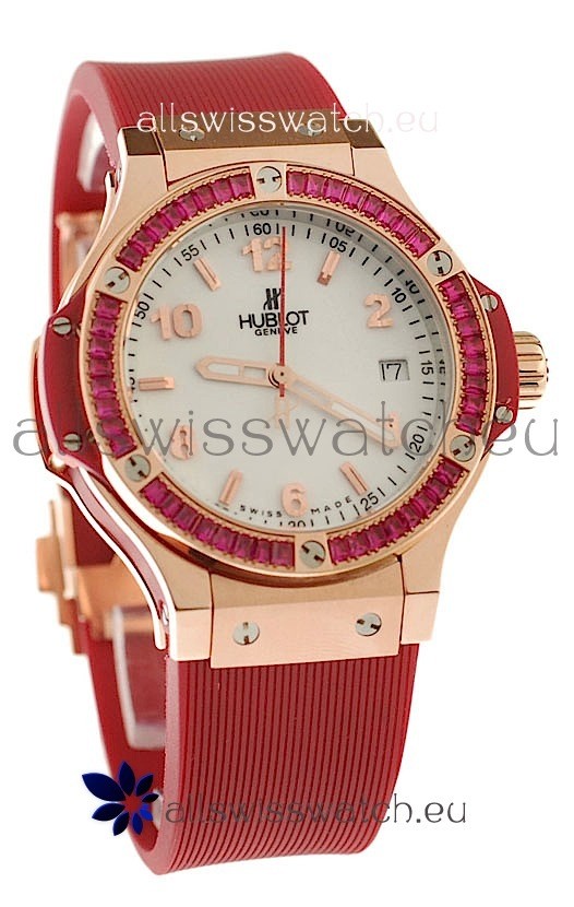 Hublot Gold Big Bang Red Tutti Fruitti Swiss Replica Quartz Watch