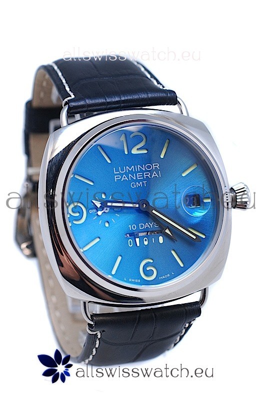 Panerai Luminor GMT 10 Days Swiss Replica Watch in Blue Dial