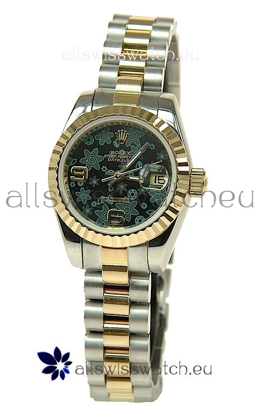 Rolex Datejust Floral Motif Ladies Swiss Replica Watch
