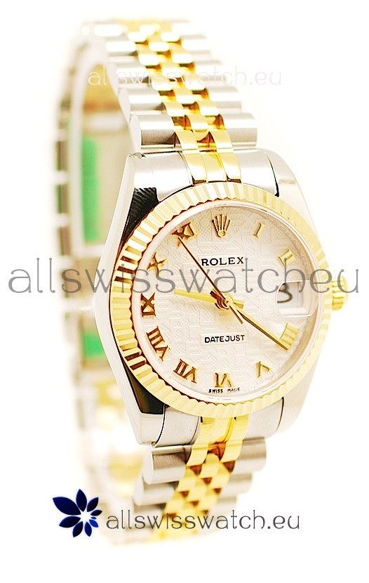 Rolex DateJust Mid-Sized Japanese Replica Two Tone Watch